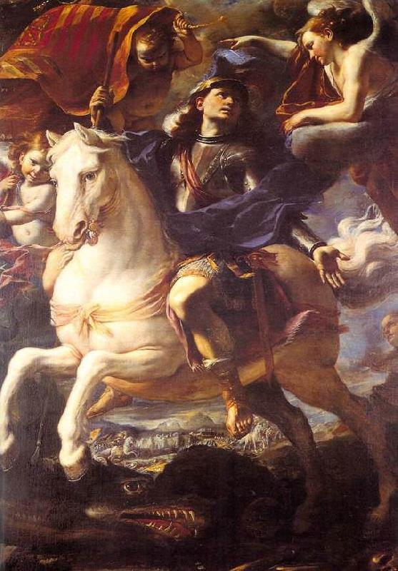 PRETI, Mattia St. George on Horseback af oil painting picture